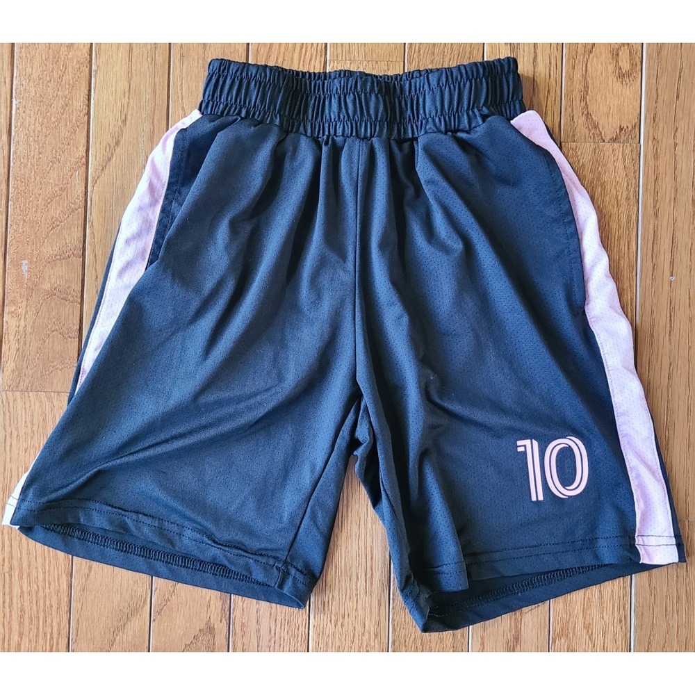 Miami‎ Kids Messi #10 Soccer Shorts Pink Black Size Youth 8